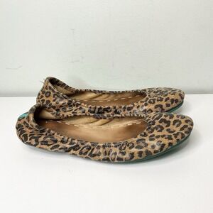 Tieks by Gavrieli Leopard Print Leather Foldable Ballet Flats Size 8 Animal